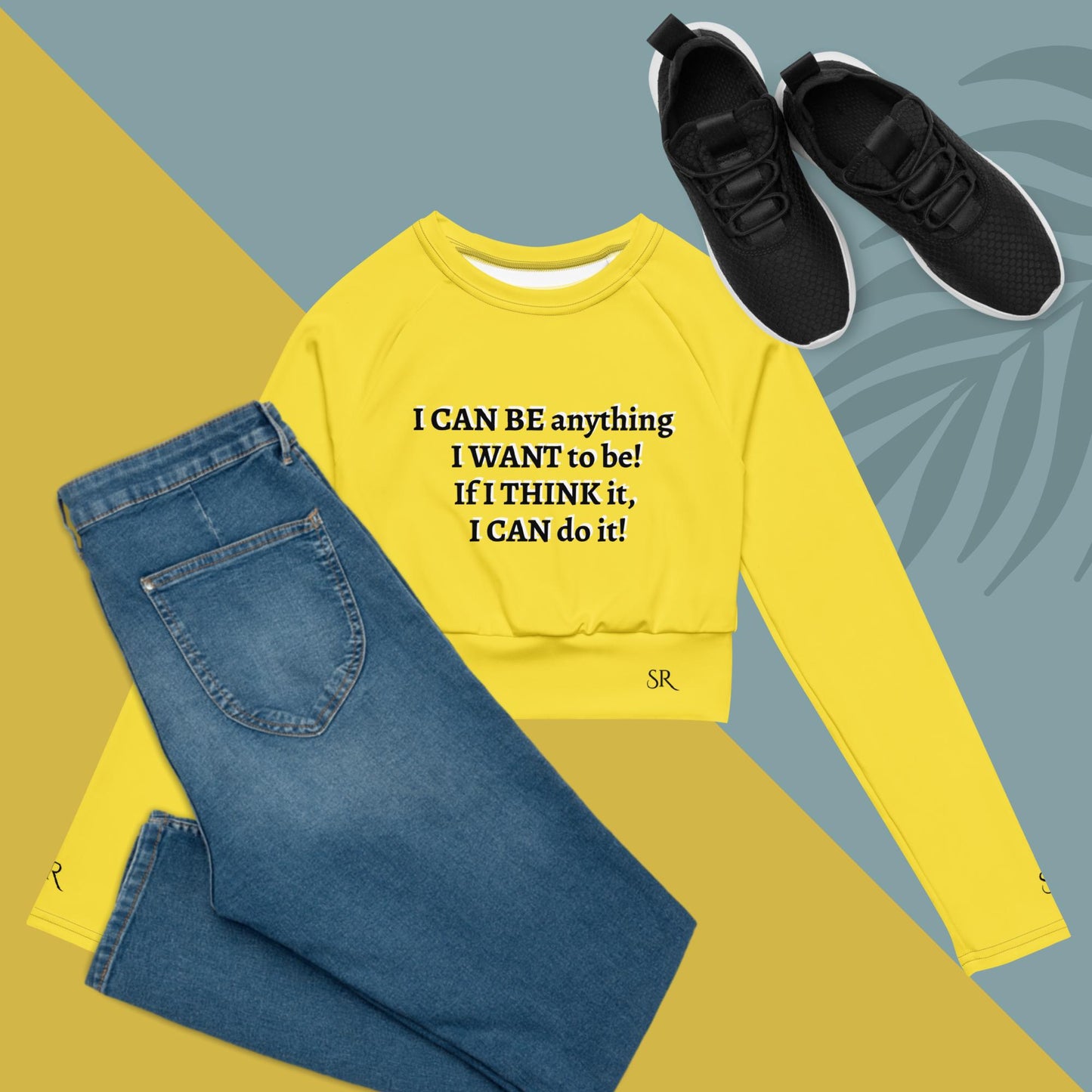 Long-sleeve crop top
