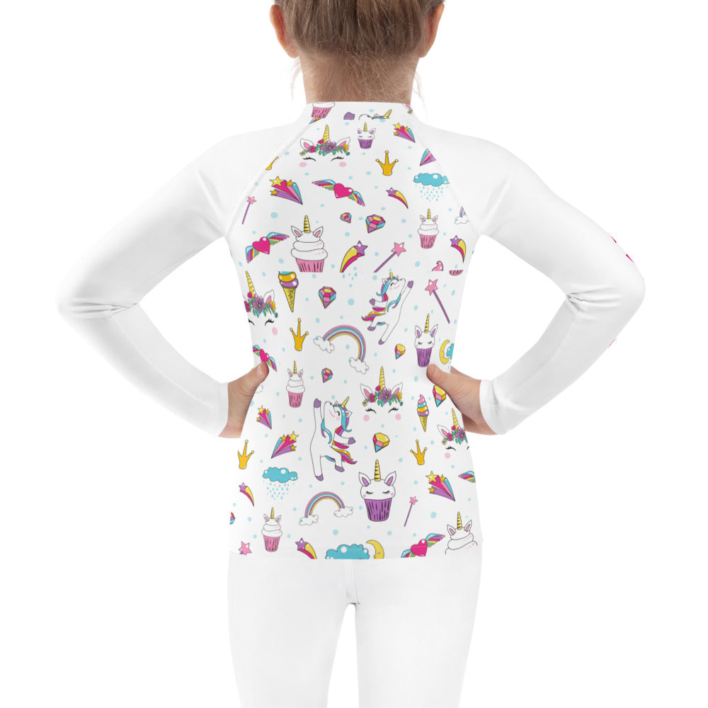 Unicorn Birthday Girl Rash Guard