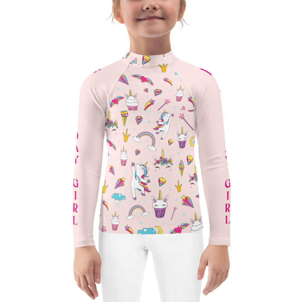 Unicorn Birthday Girl Rash Guard