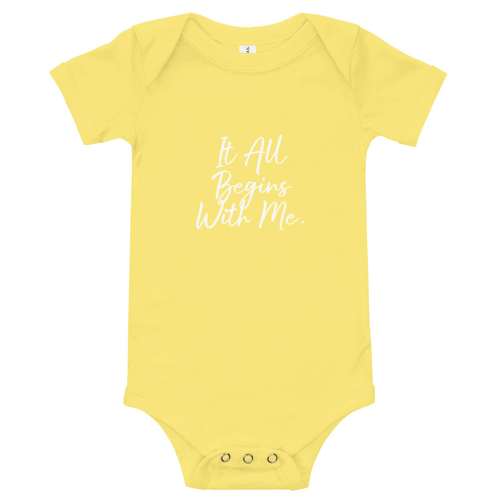 In all begins with me Baby short sleeve one piece