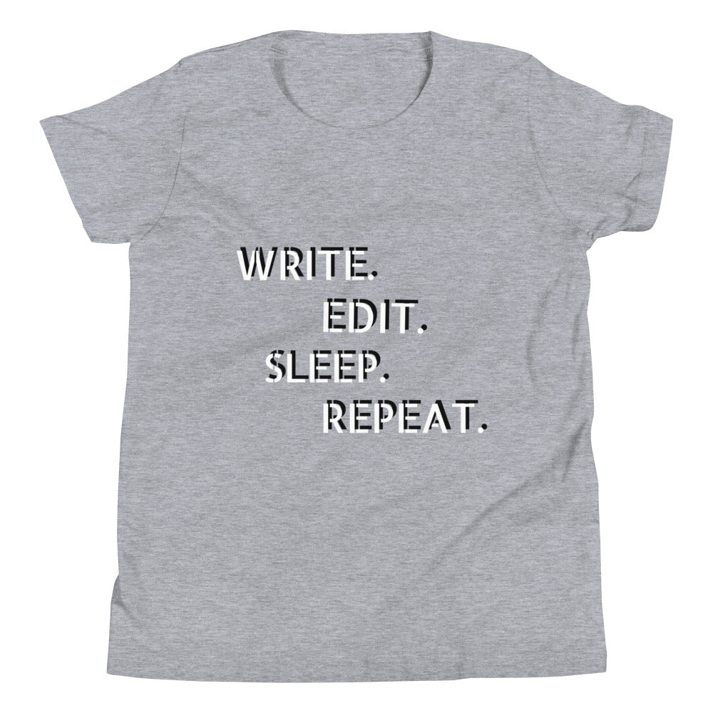 Write, edit, sleep, repeat short sleeve t-Shirt