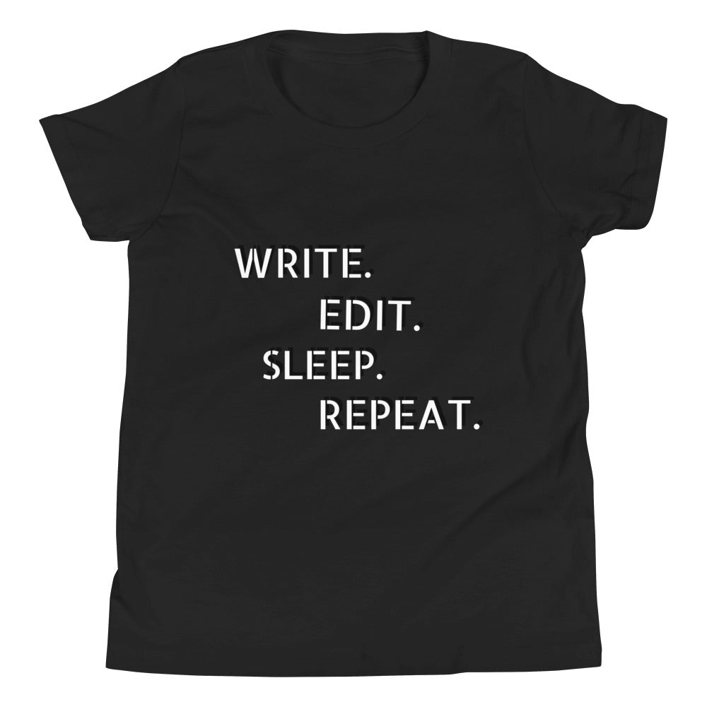 Write, edit, sleep, repeat short sleeve t-Shirt