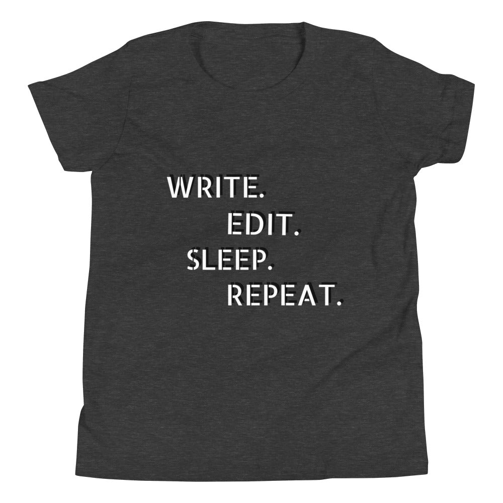 Write, edit, sleep, repeat short sleeve t-Shirt