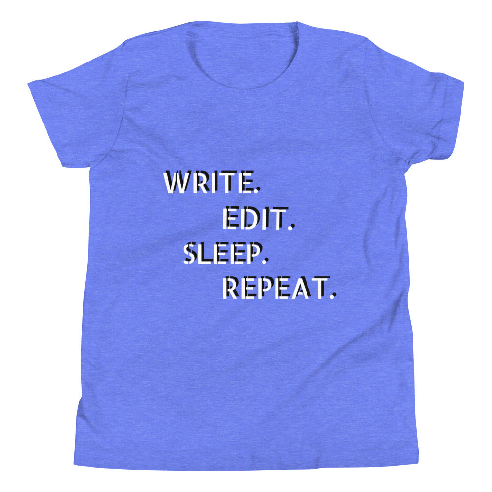 Write, edit, sleep, repeat short sleeve t-Shirt