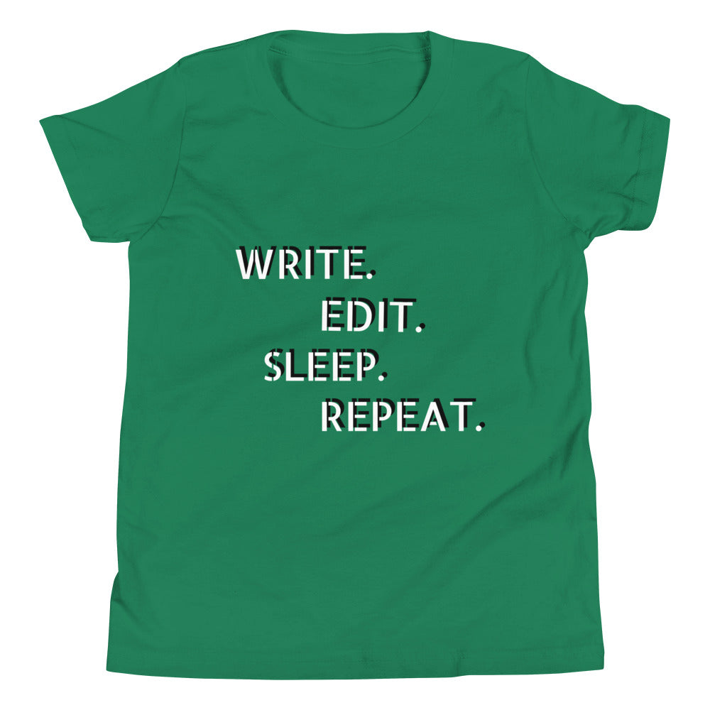 Write, edit, sleep, repeat short sleeve t-Shirt