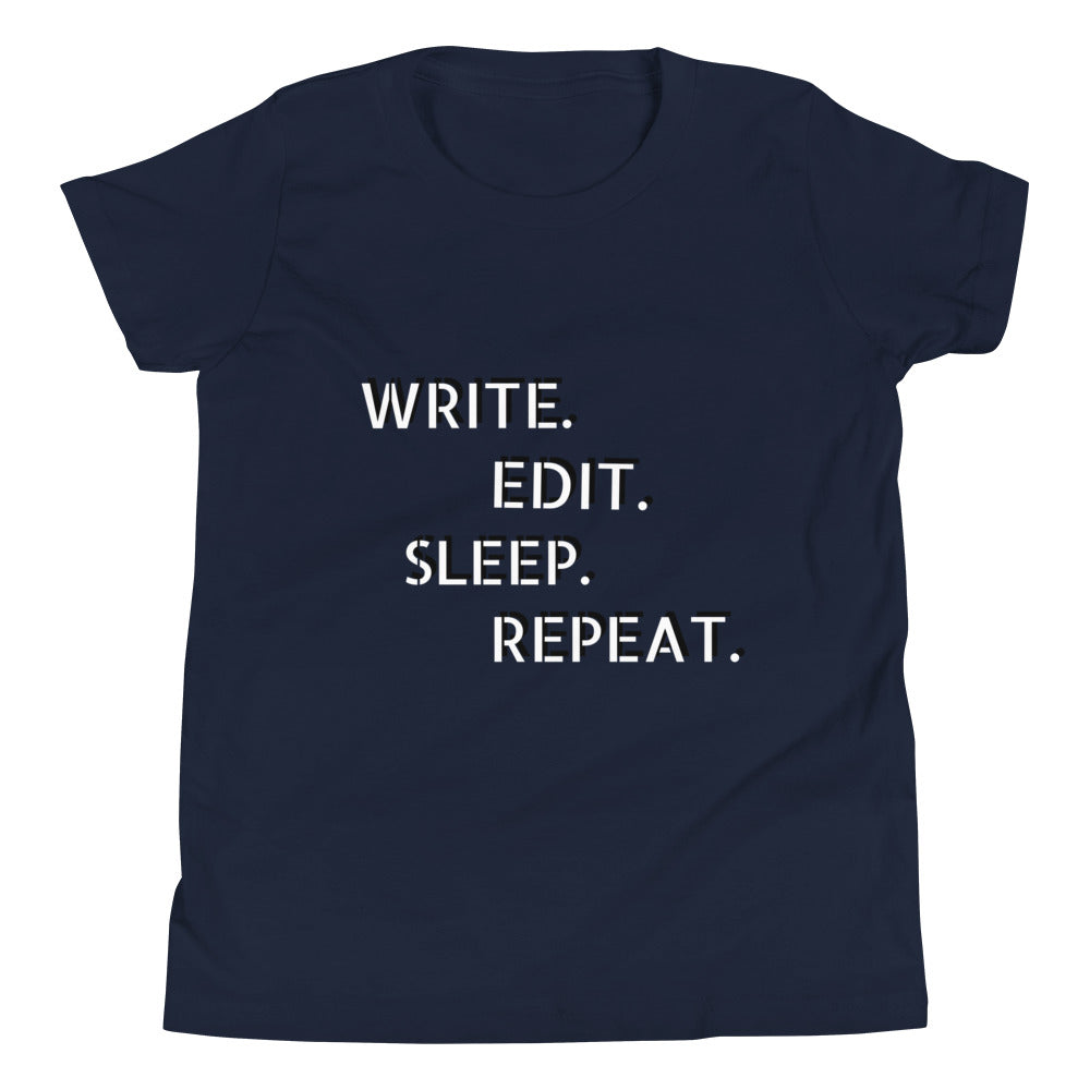Write, edit, sleep, repeat short sleeve t-Shirt