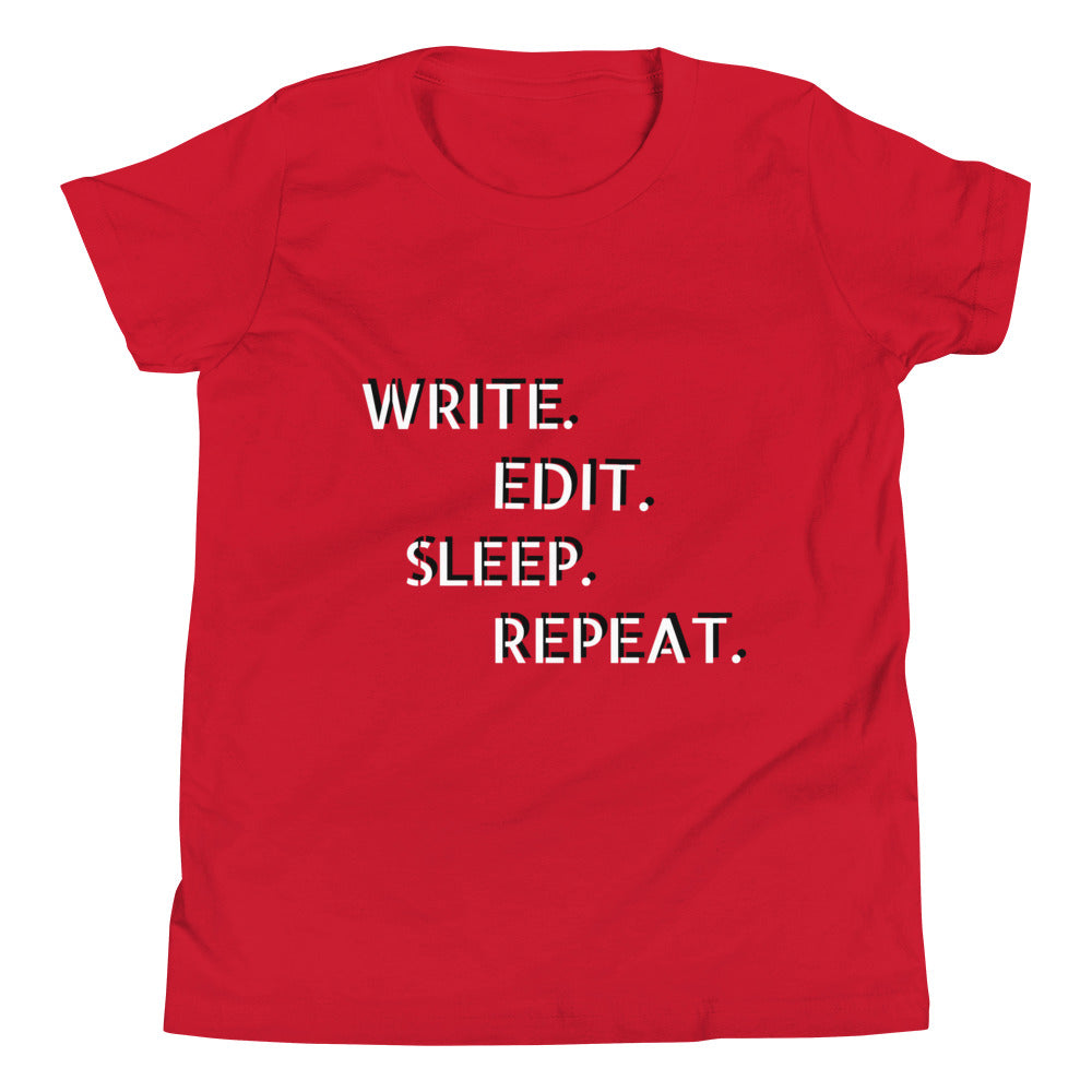 Write, edit, sleep, repeat short sleeve t-Shirt
