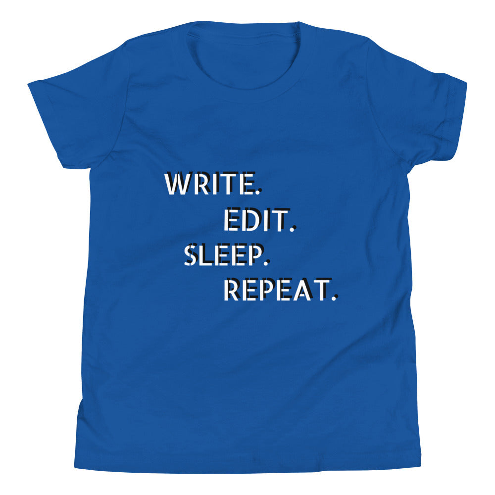 Write, edit, sleep, repeat short sleeve t-Shirt