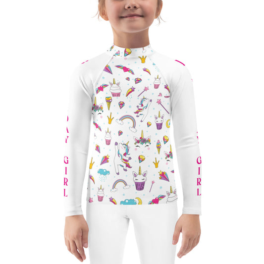 Unicorn Birthday Girl Rash Guard