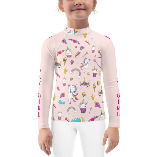 Unicorn Birthday Girl Rash Guard