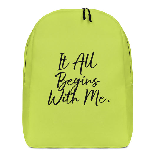 It all begins with me backpack