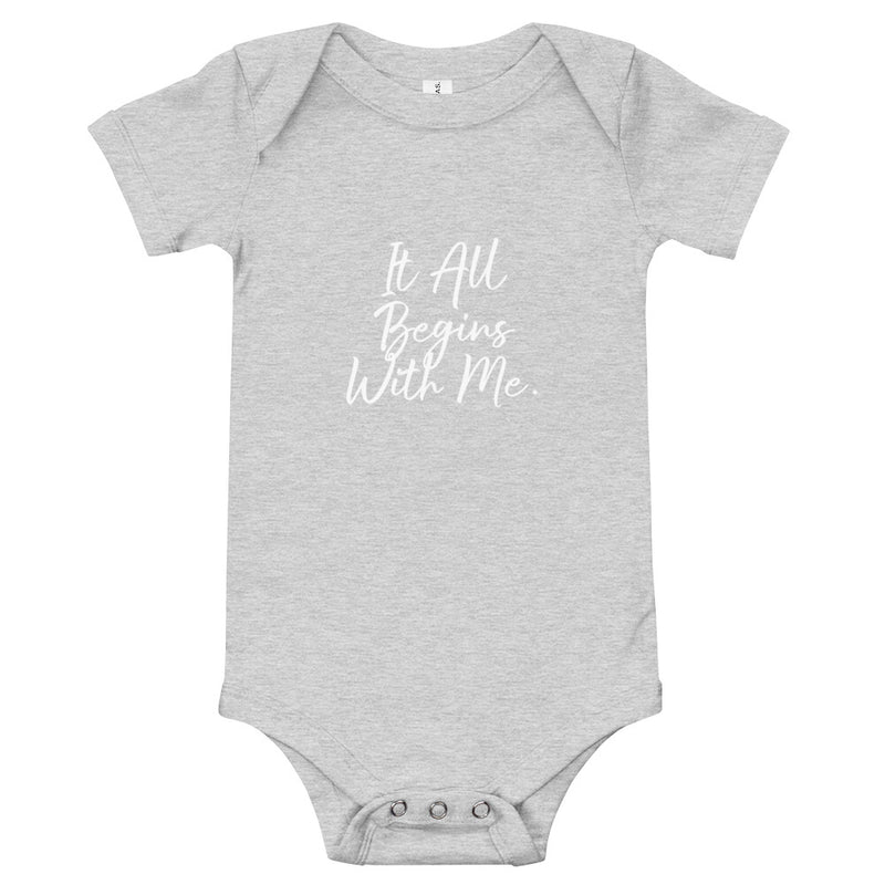 In all begins with me Baby short sleeve one piece