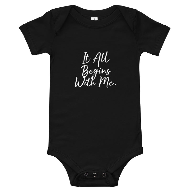 In all begins with me Baby short sleeve one piece