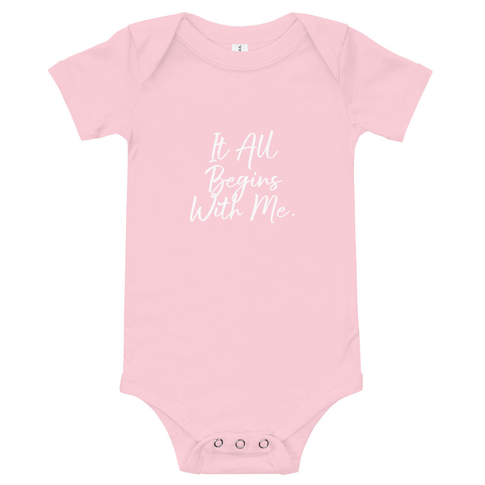 In all begins with me Baby short sleeve one piece