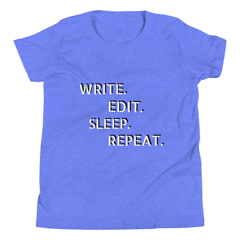 Write, edit, sleep, repeat short sleeve t-Shirt