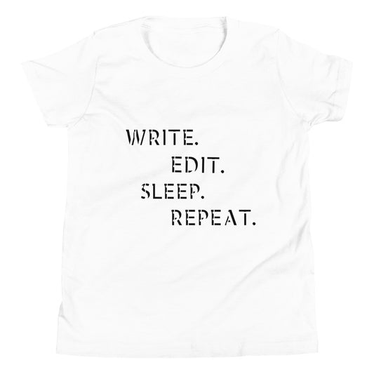 Write, edit, sleep, repeat short sleeve t-Shirt
